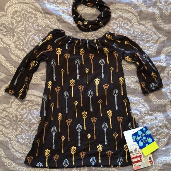 LAST CHANCE!Kickee Pants Dress & Headband in Victorian Keys - Picture 3 of 3